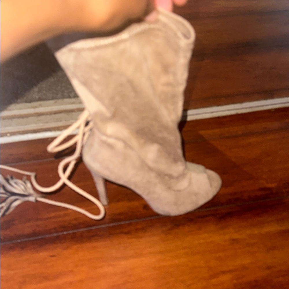 Tan Suede High Heel Boots